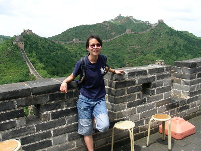 08年到北京看奧運在長城上留影